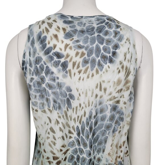 MARIKA CHARLES MA+CH Women Silk Top Abstract Print Sheer Flowy Sleeveless *READ* - Picture 6 of 8